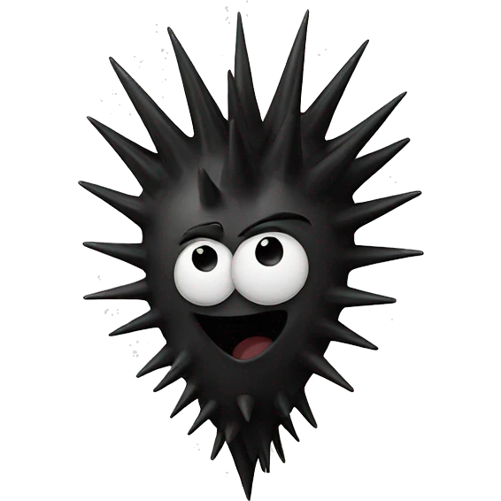 Black spikey heart  emoji