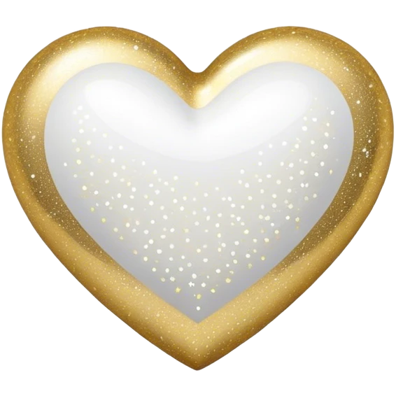 White and gold sparkly heart emoji