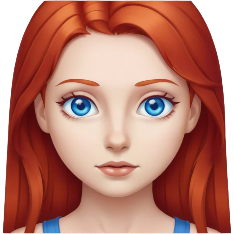Girl with red hear and blue eyes  emoji