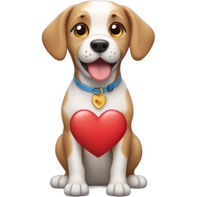 Dog with heart  emoji
