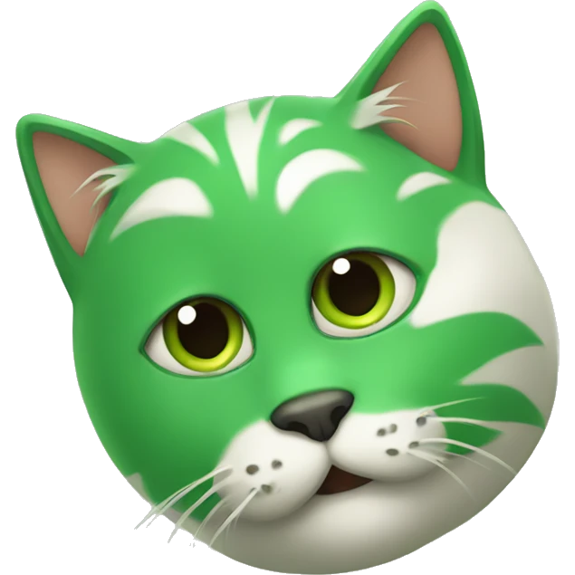 Cat and a green beart emoji