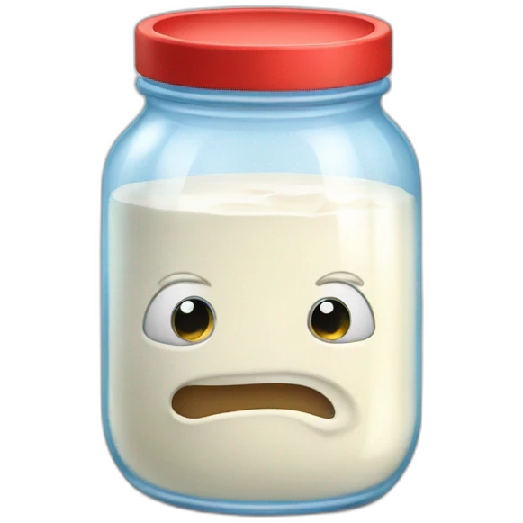 Lightning McQueen in jar with milk emoji