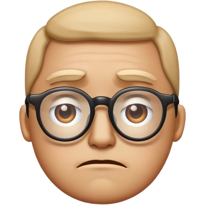 sad face emoji with glasses emoji