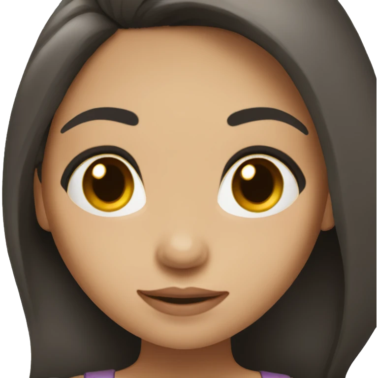 girl with light skin tone and long black brown hair emoji