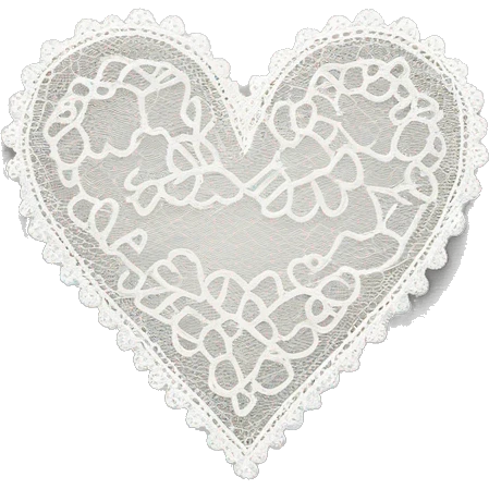 White heart with lace emoji