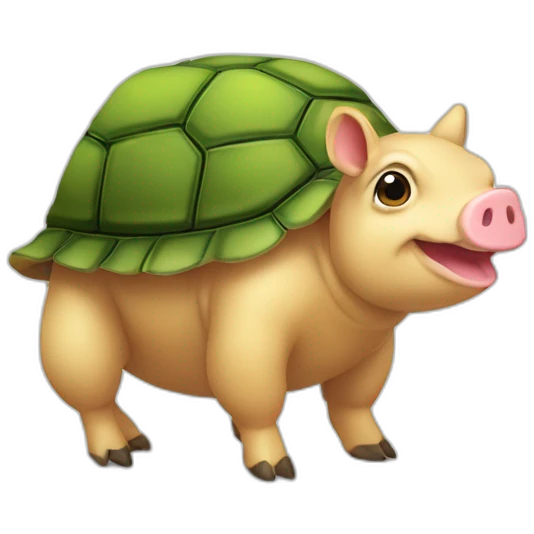 Tortue sur un cochon emoji