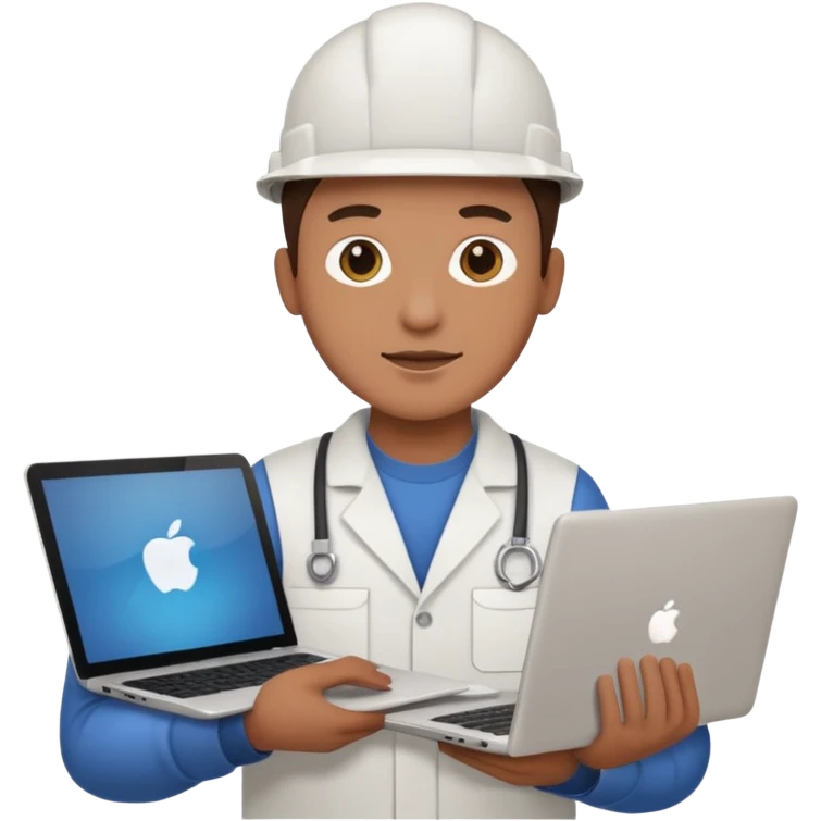 A technician with a laptop emoji