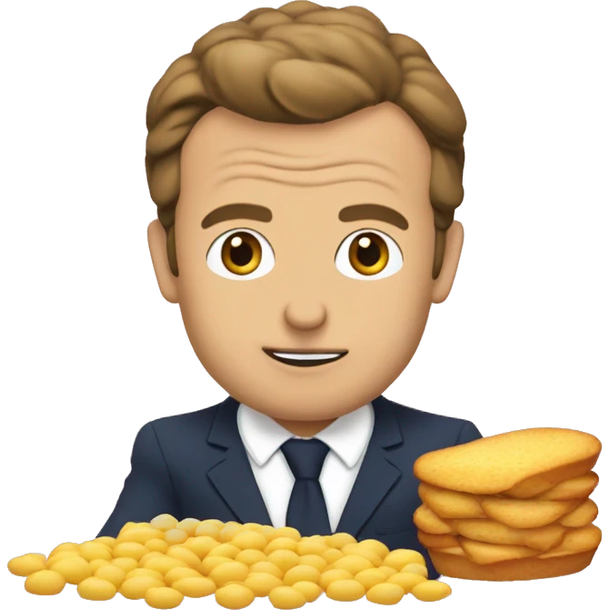 Macron qui mange des pâtes  emoji