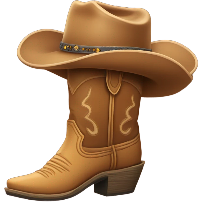 Cowboy boot with cowboy hat emoji