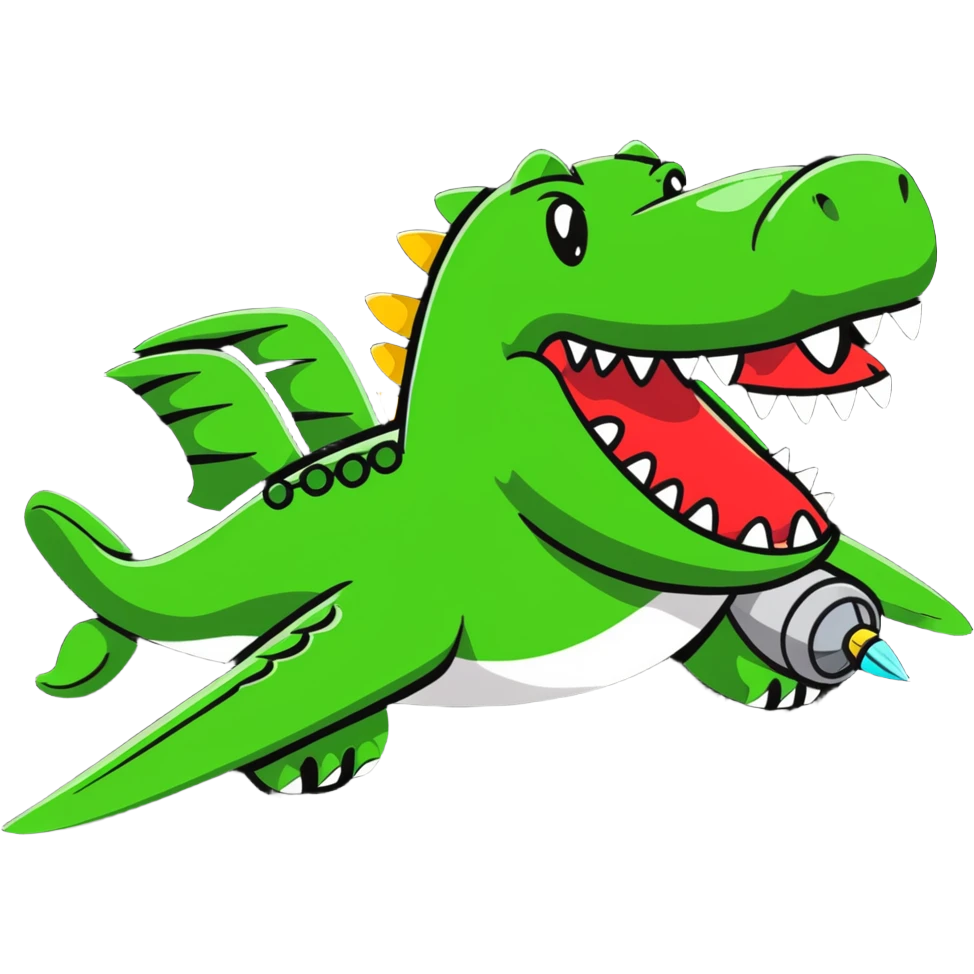 a crocodile that is a warplane   emoji