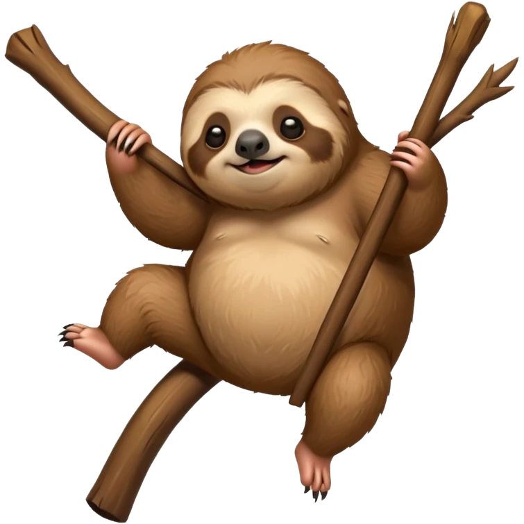 cute fat Sloth on stick emoji
