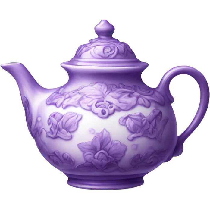 violet and lavender detailed porcelain  tea pot  emoji