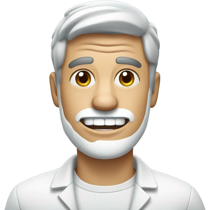 a man with toothpaste emoji