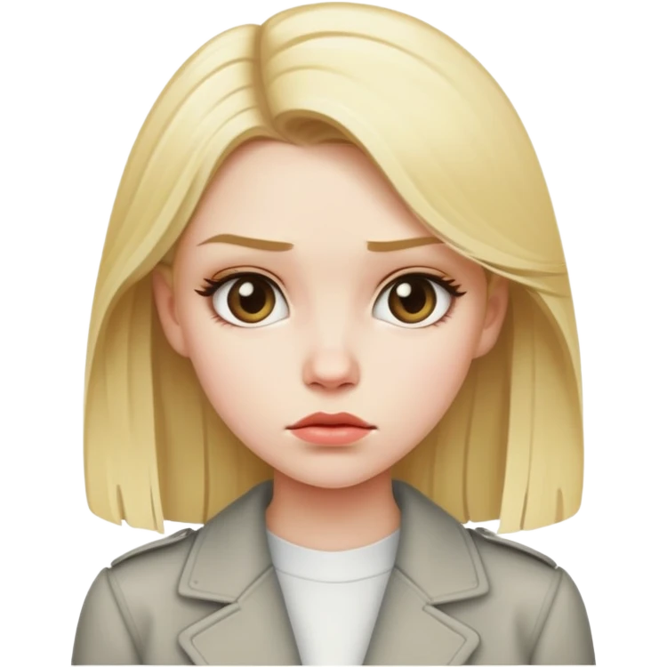 Chica rubia pija, con ropa de marca y borde  emoji