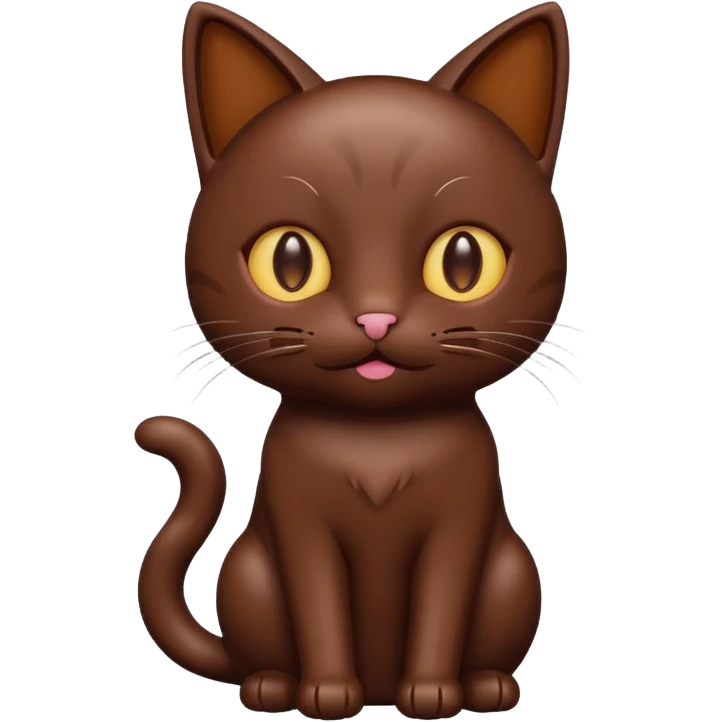 cat fully made of chocolate emoji