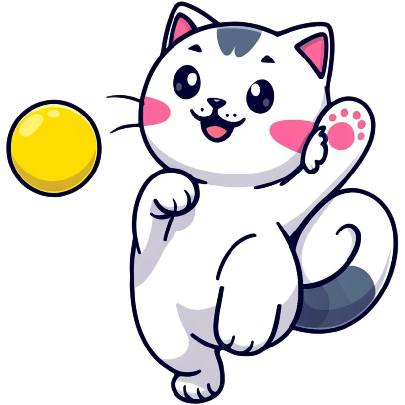 Cat juggling balls emoji