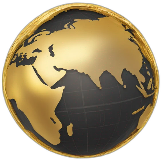 Golden full size globe world emoji