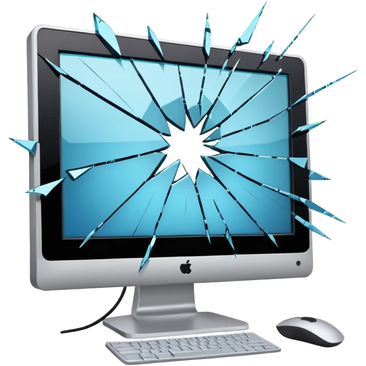 Broken computer monitor with no face  emoji