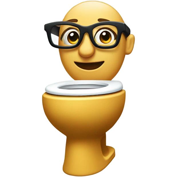 Skibidi toilet with glasses emoji