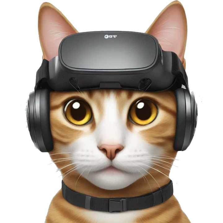 Cat wearing vr, happy emoji
