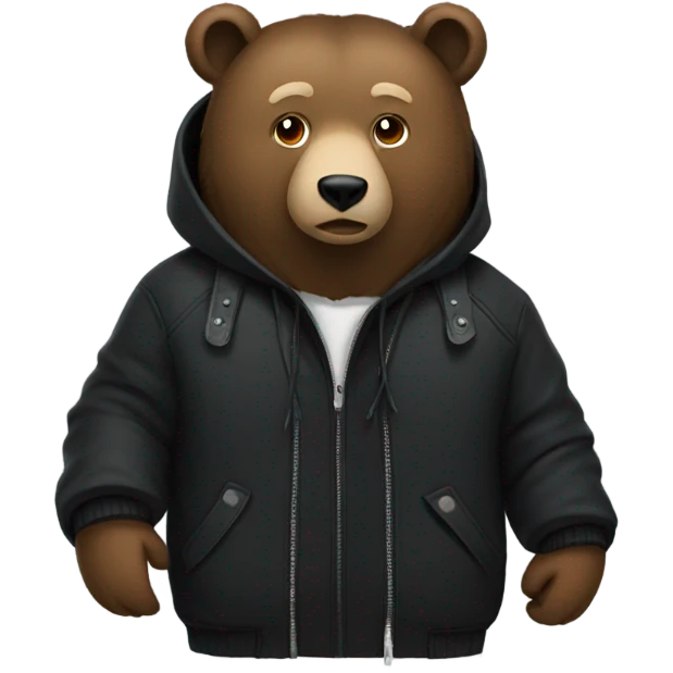 Bear with black jacket  emoji