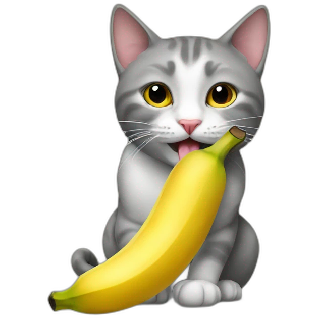 Cat eating banana emoji