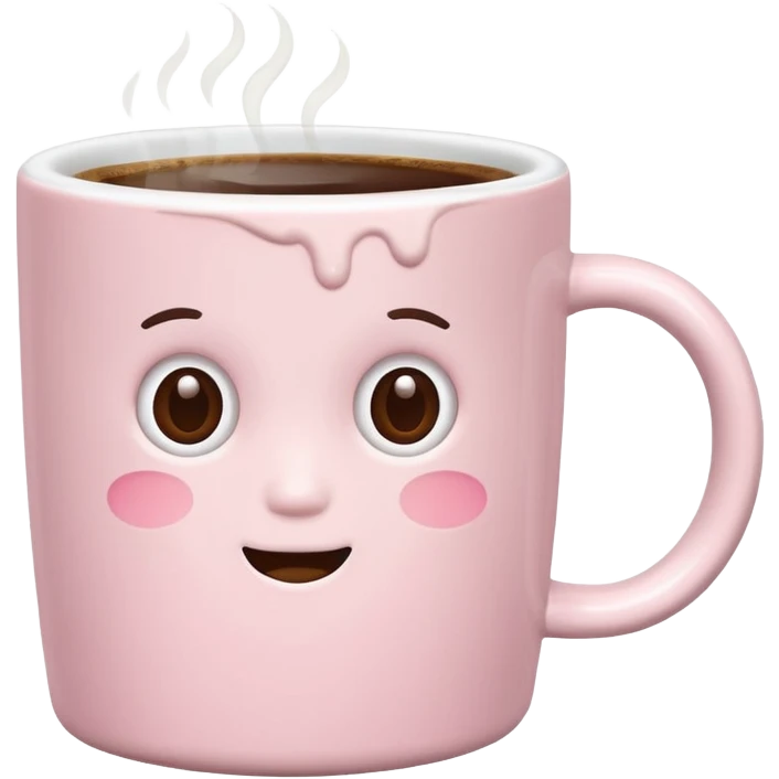 Pastel pink coffee emoji