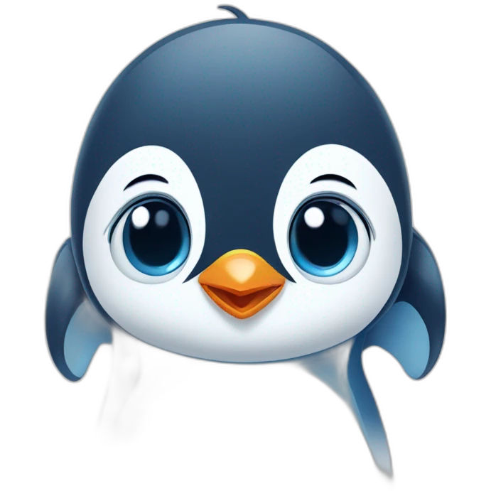 cute blue baby penguin emoji