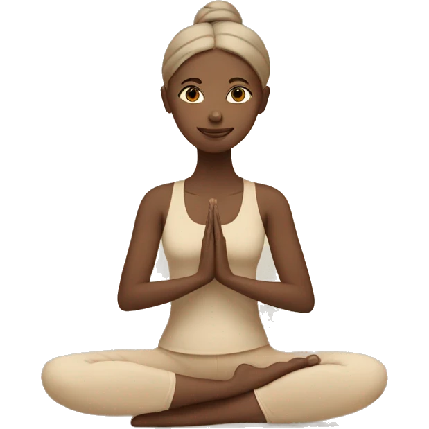 Girl doing yoga in beige tones  emoji