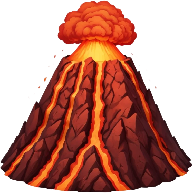 Create a volcano with its eyes tightly shut red face emoji