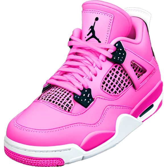 Jordan 4 pink with small pink bow on the back  emoji