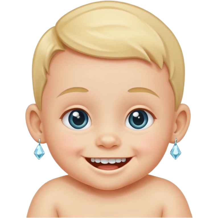 a smiling baby with diamond teeth emoji