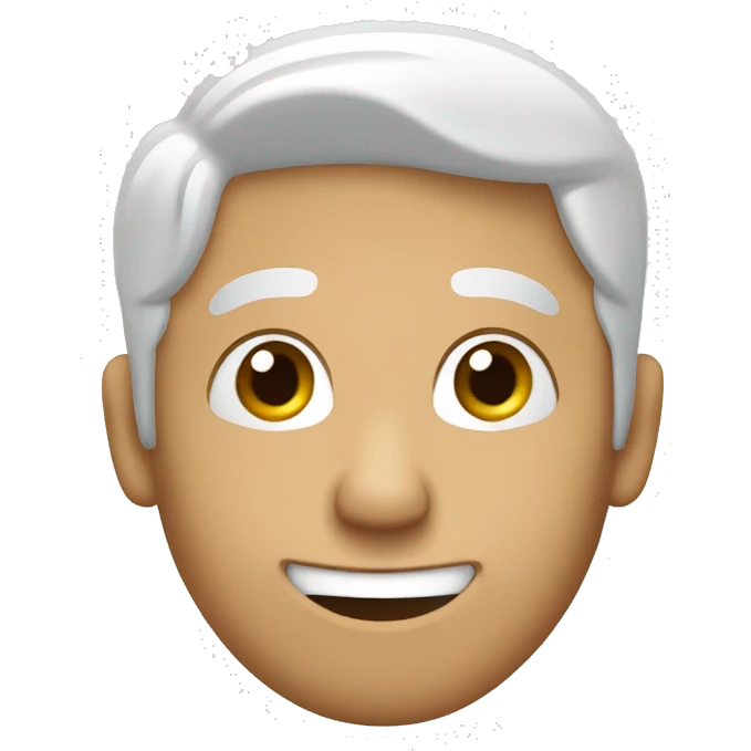Un hombre blanco de cabello cafe  lisolsonriendo  emoji