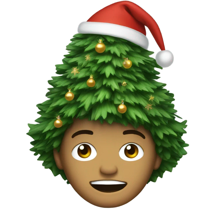 Christmas tree of bruno mars face emoji