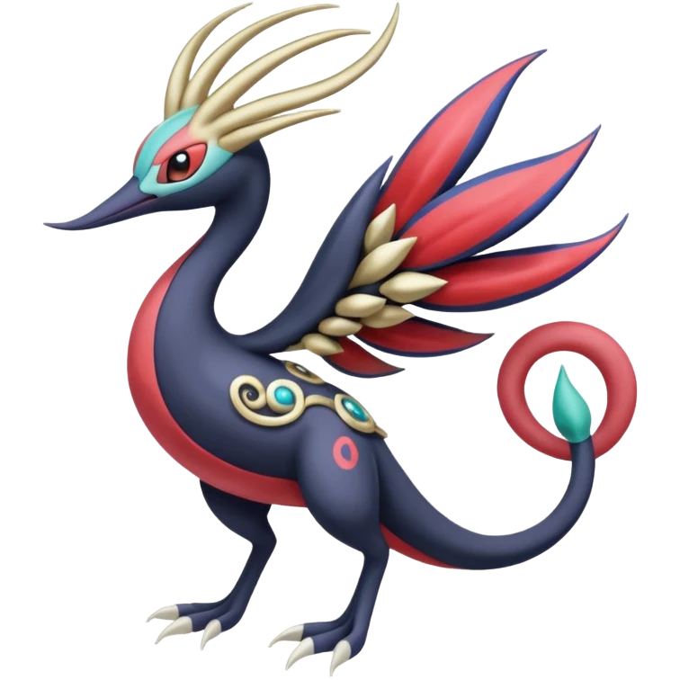 Meloetta-Darkrai-Cresselia-Milotic-Pokémon-Fakémon-fusion, full body emoji