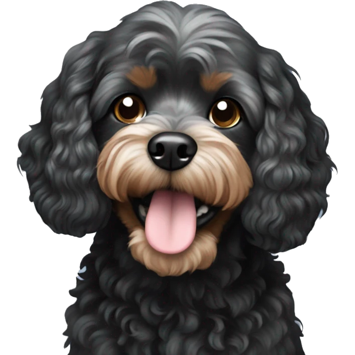 Black cavapoo emoji