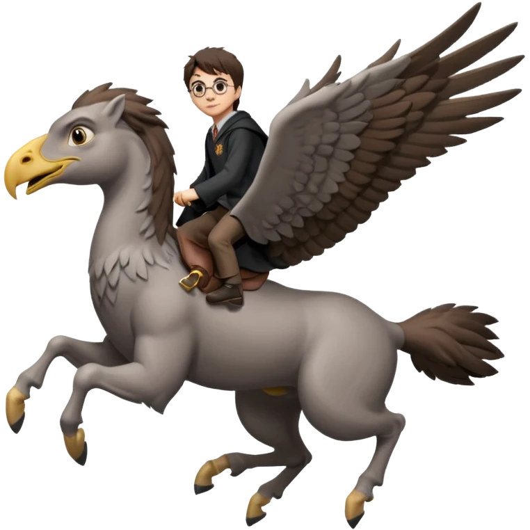 harry potter riding buckbeak emoji