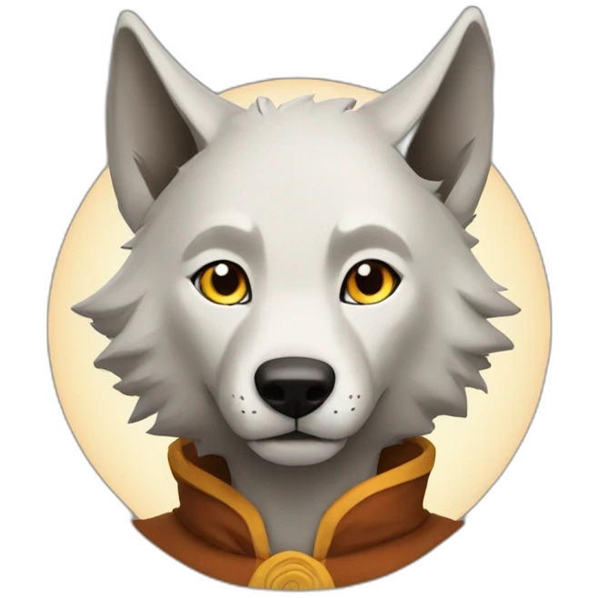 Wolf as a aang the avatar emoji