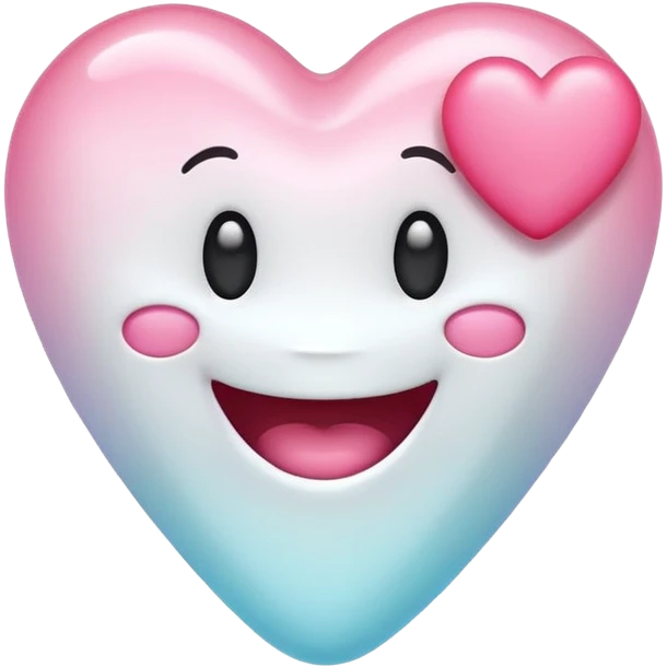 smiling tooth with a heart floating above it, emoji style emoji