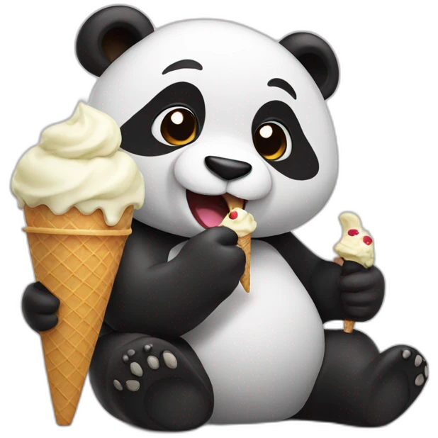 Panda eating ice cream emoji
