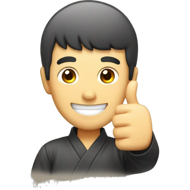 Smiling Japan man showing thumbs up  emoji
