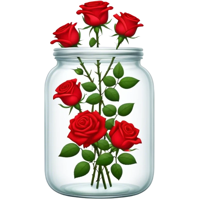 Roses in a glass jar emoji