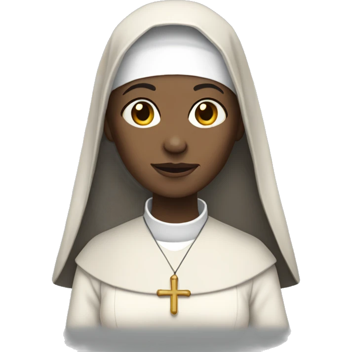 ancient nun with dress white and skin white nt  emoji