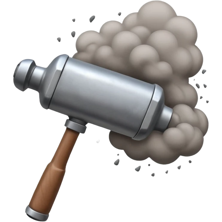 Pneumatic hammer swinging and dust cloud emoji