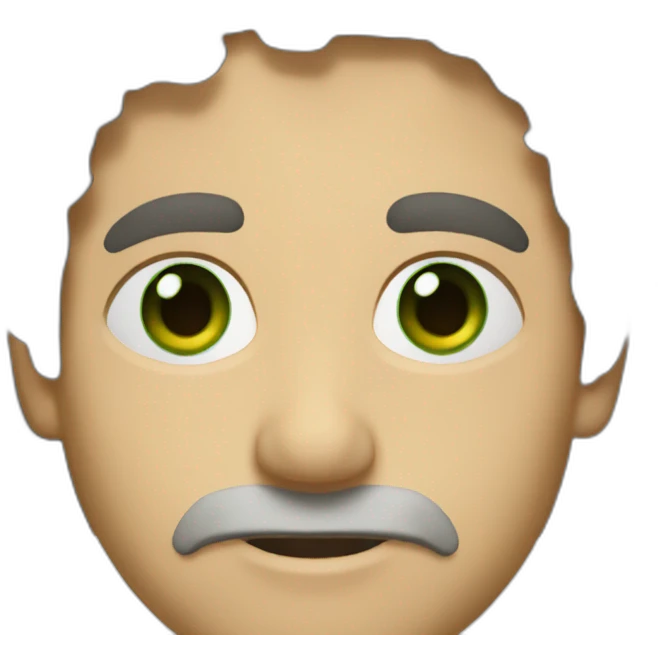 man with john lenon haircut and green eyes emoji