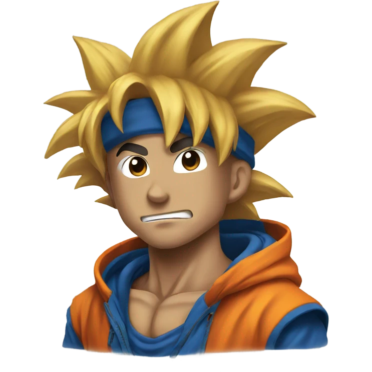Goku wearing a hoodie emoji