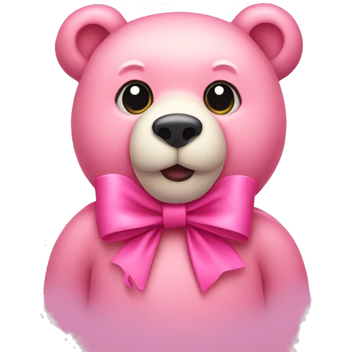pink bear wearing a bow emoji