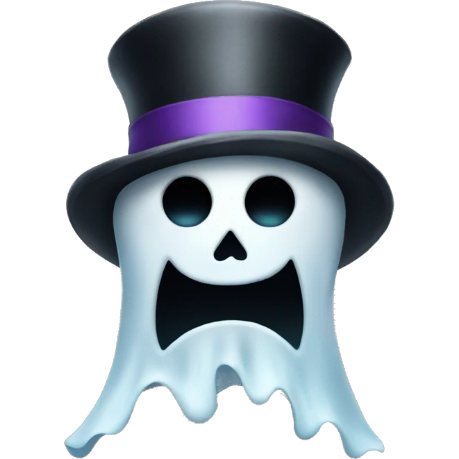 Ghost with a tophat  emoji