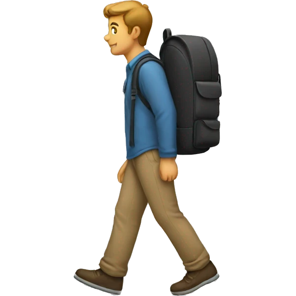 Bagpack man walking away emoji