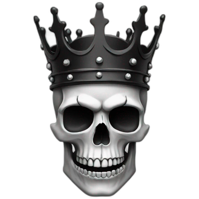 Skull king crown black emoji